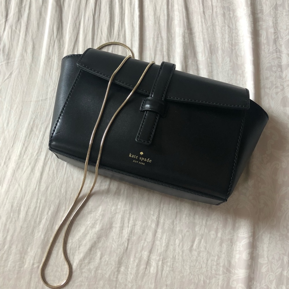 Kate Spade Black Bag with Gold Chain